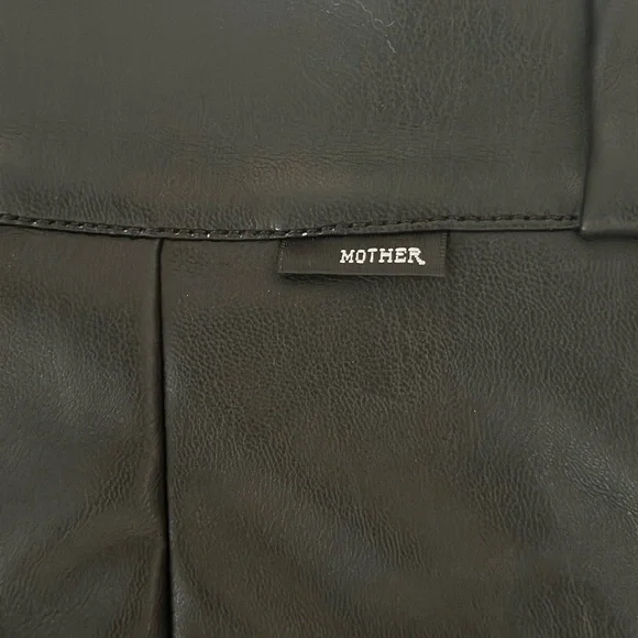 NWT Mother The High Waisted Tunnel Vision Sneak Wide Pleated Pants Faux Leather - Picture 10 of 12